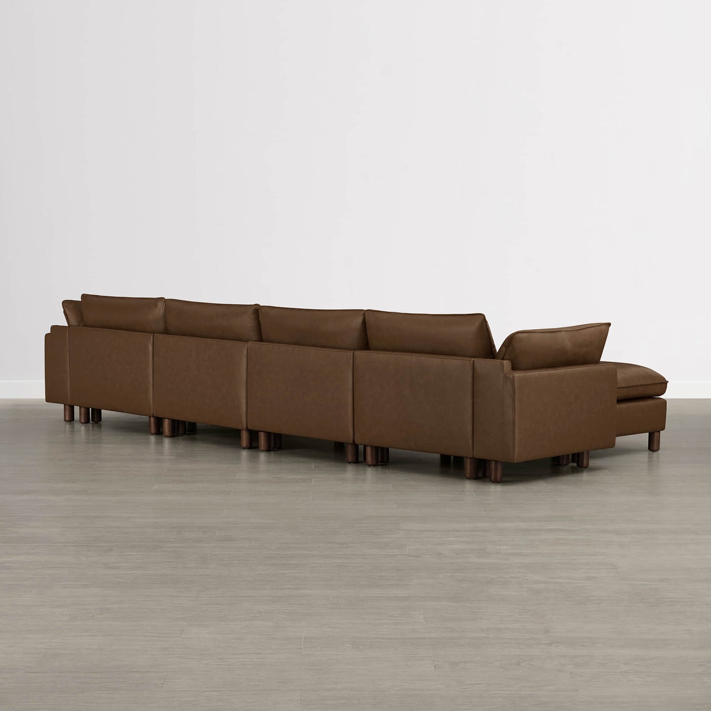 Modular 6-Seat Sectional Sofa with Wooden Legs