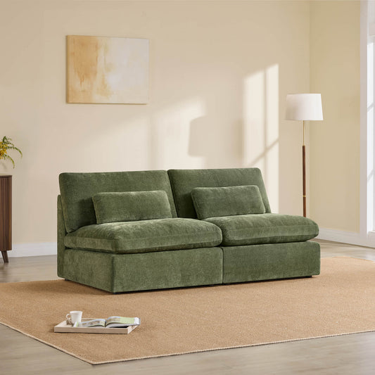 Modular Armless Chair with Two-Seat Configuration