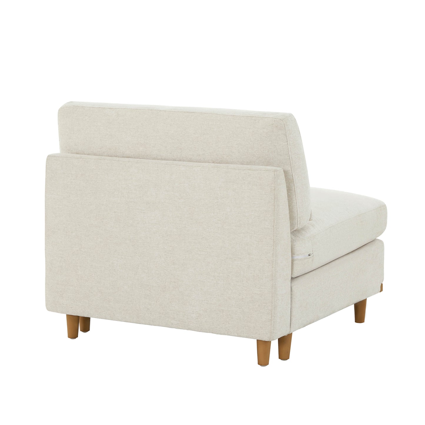 Modular Armless Seat with Overstuffed Feather Cushioning