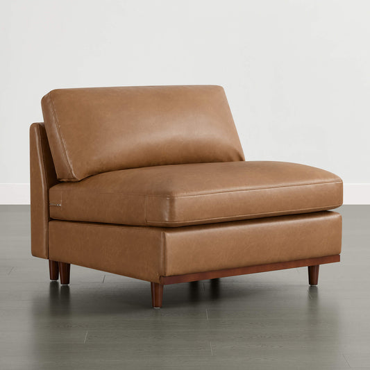 Modular Armless Seat with Overstuffed Feather Cushioning
