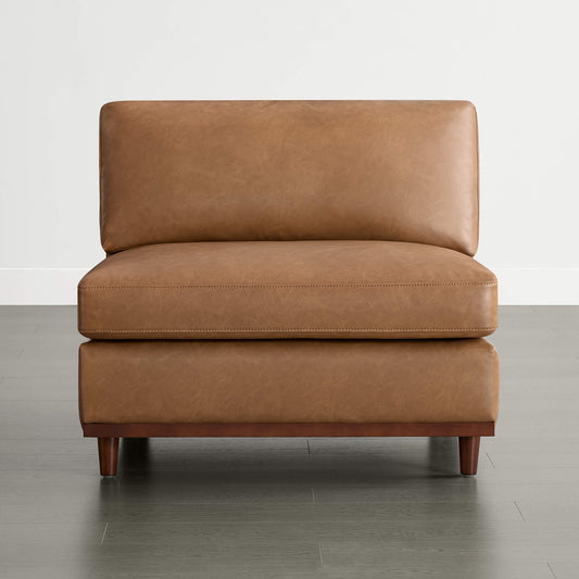 Modular Armless Seat with Overstuffed Feather Cushioning