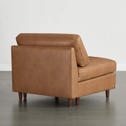 Modular Armless Seat with Overstuffed Feather Cushioning
