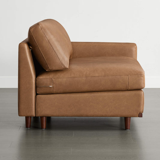 Modular Armless Seat with Overstuffed Feather Cushioning