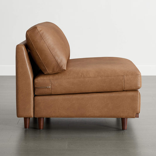 Modular Armless Seat with Overstuffed Feather Cushioning