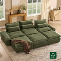 Modular Chenille 6-Seater Sofa with Adjustable Backrest
