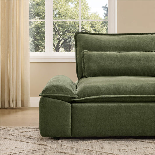 Modular Chenille 6-Seater Sofa with Adjustable Backrest