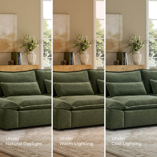 Modular Chenille 6-Seater Sofa with Adjustable Backrest