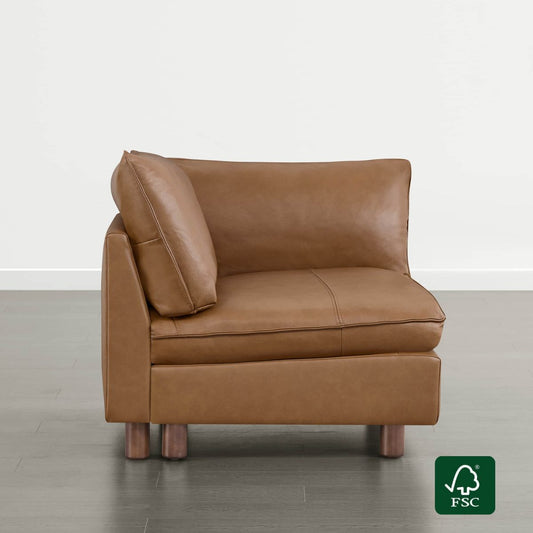 Modular Corner Seat with Soft Fabric Upholstery