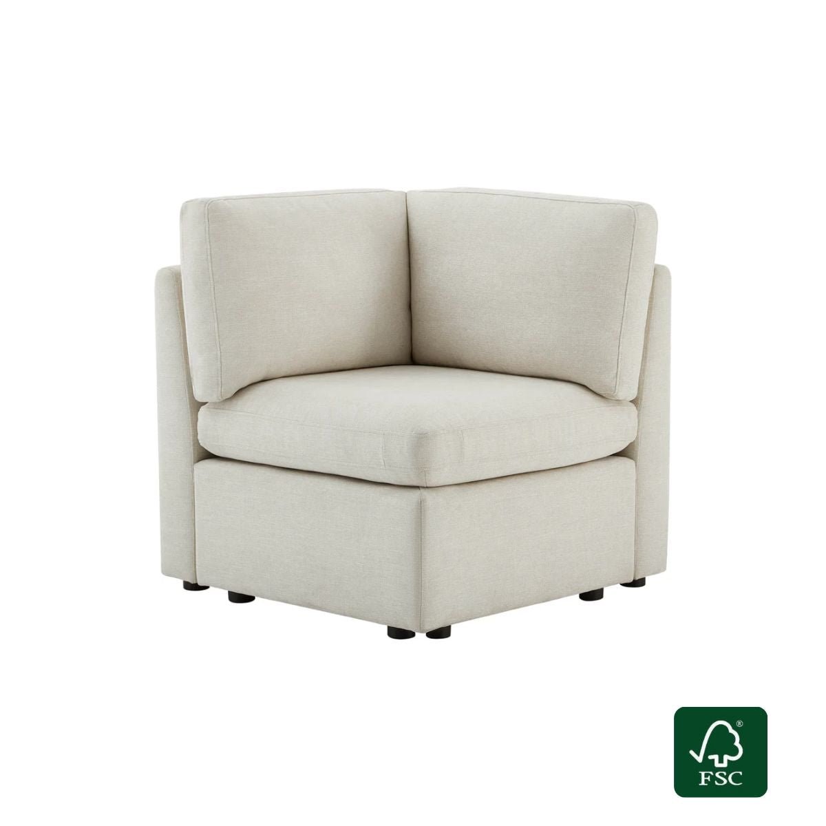Modular Corner Sofa in Soft Fabric with Adjustable Sections