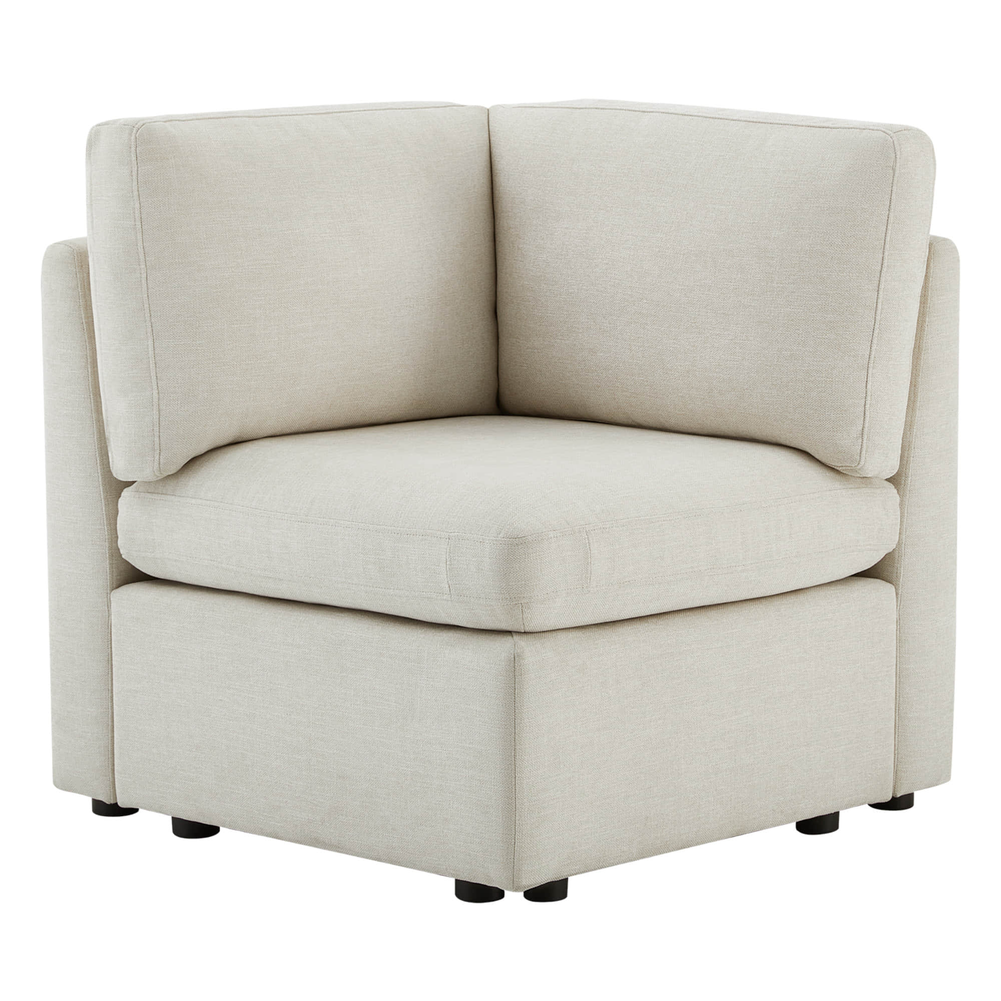 Modular Corner Sofa in Soft Fabric with Adjustable Sections