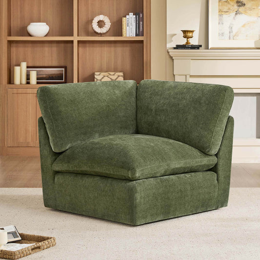 Modular Corner Sofa in Soft Fabric with Cozy Design