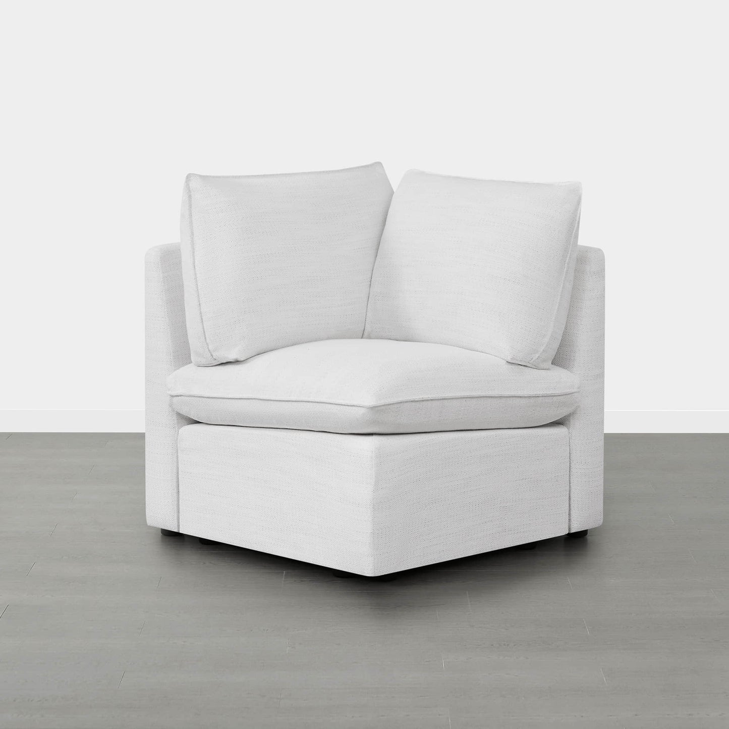 Modular Corner Sofa in Soft Fabric with Cushioned Back