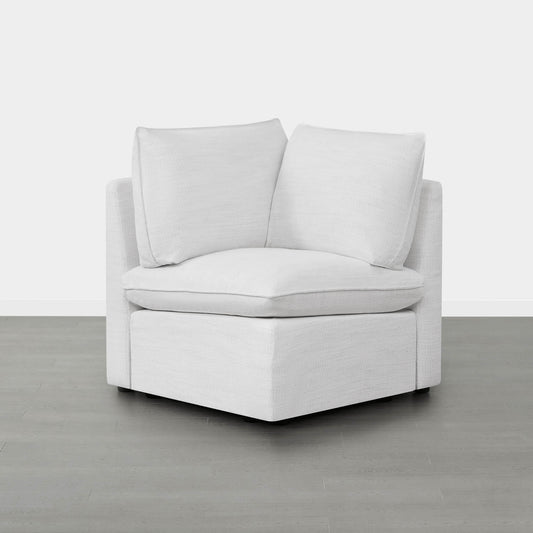 Modular Corner Sofa in Soft Fabric with Cushioned Back