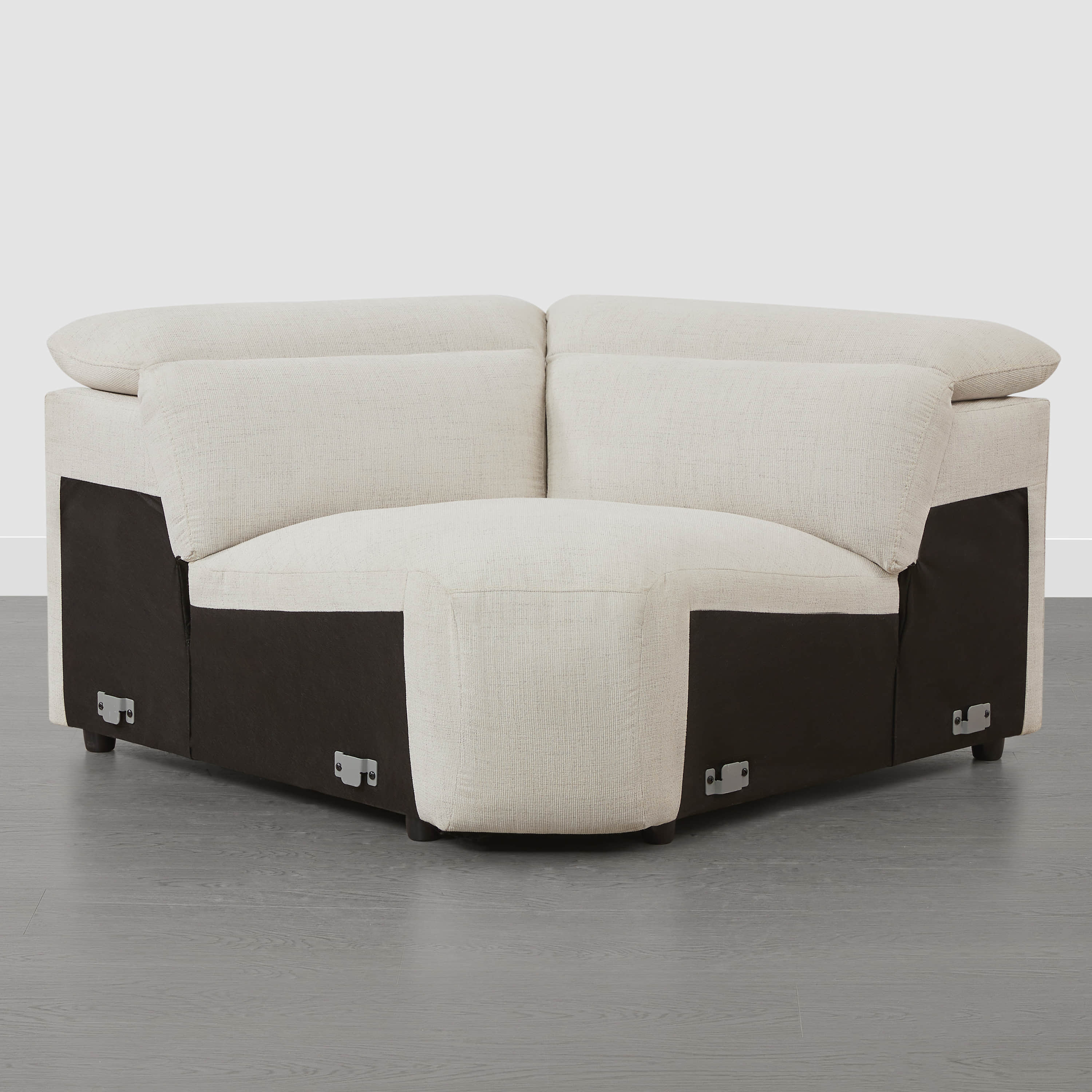Modular Corner Sofa in Soft Grey Fabric