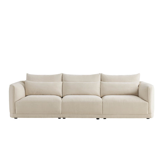Modular Curved Sofa in Chenille with Down-Filled Cushions