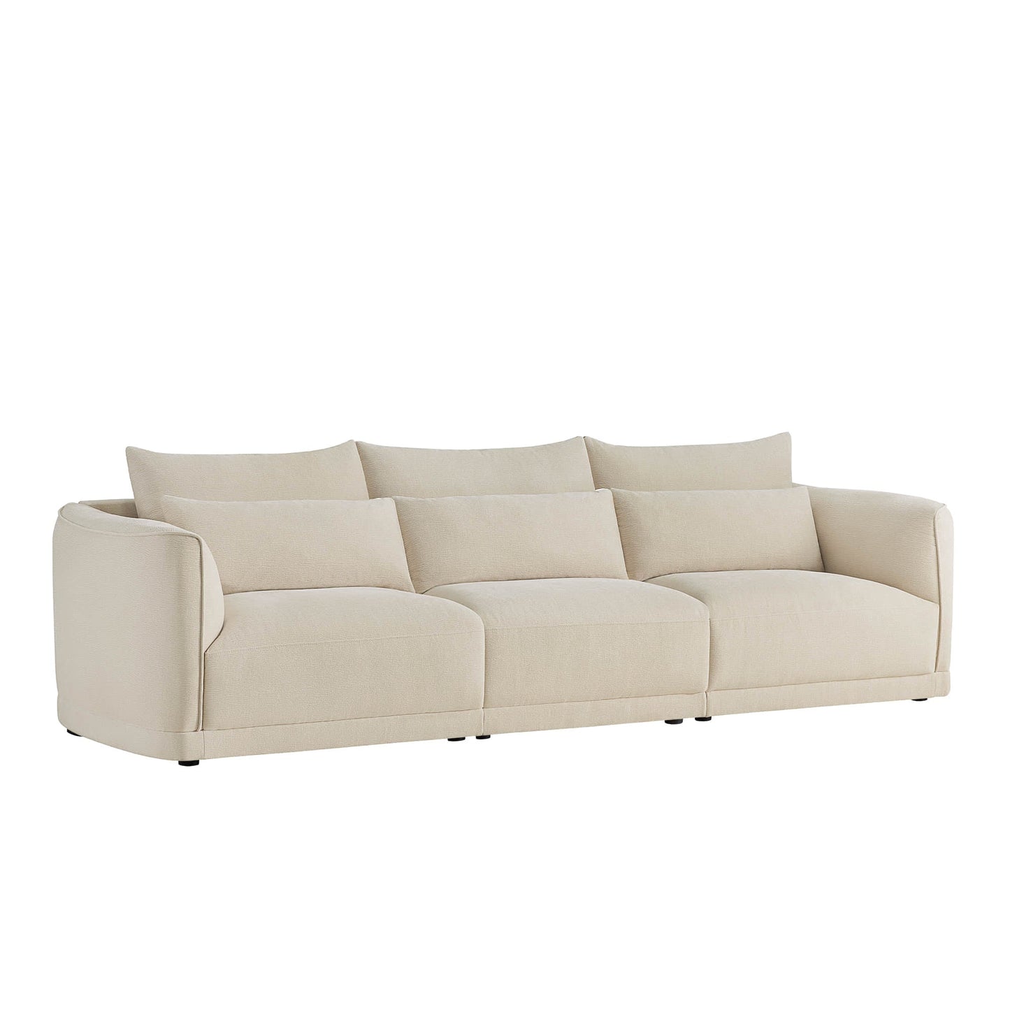 Modular Curved Sofa in Chenille with Down-Filled Cushions