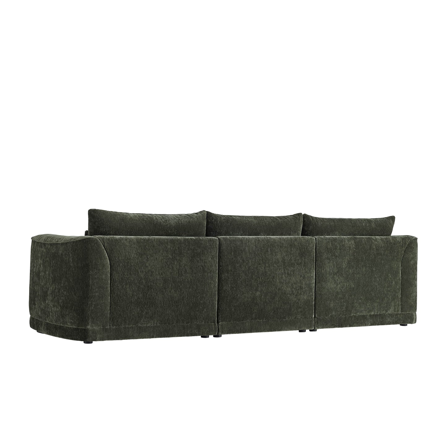 Modular Curved Sofa in Chenille with Down-Filled Cushions