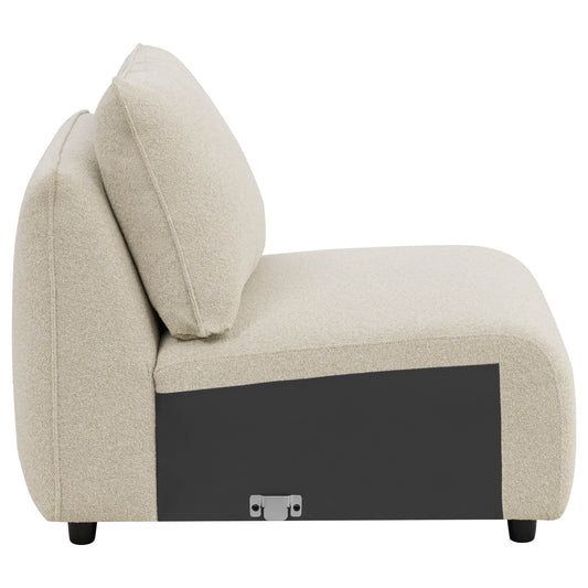 Modular Curved Sofa in Fabric with Wooden Legs