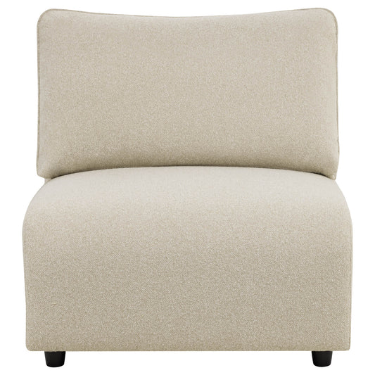 Modular Curved Sofa in Fabric with Wooden Legs