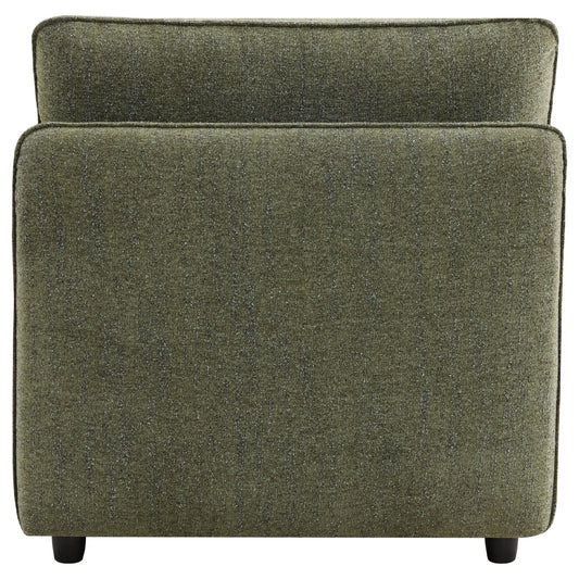 Modular Curved Sofa in Fabric with Wooden Legs