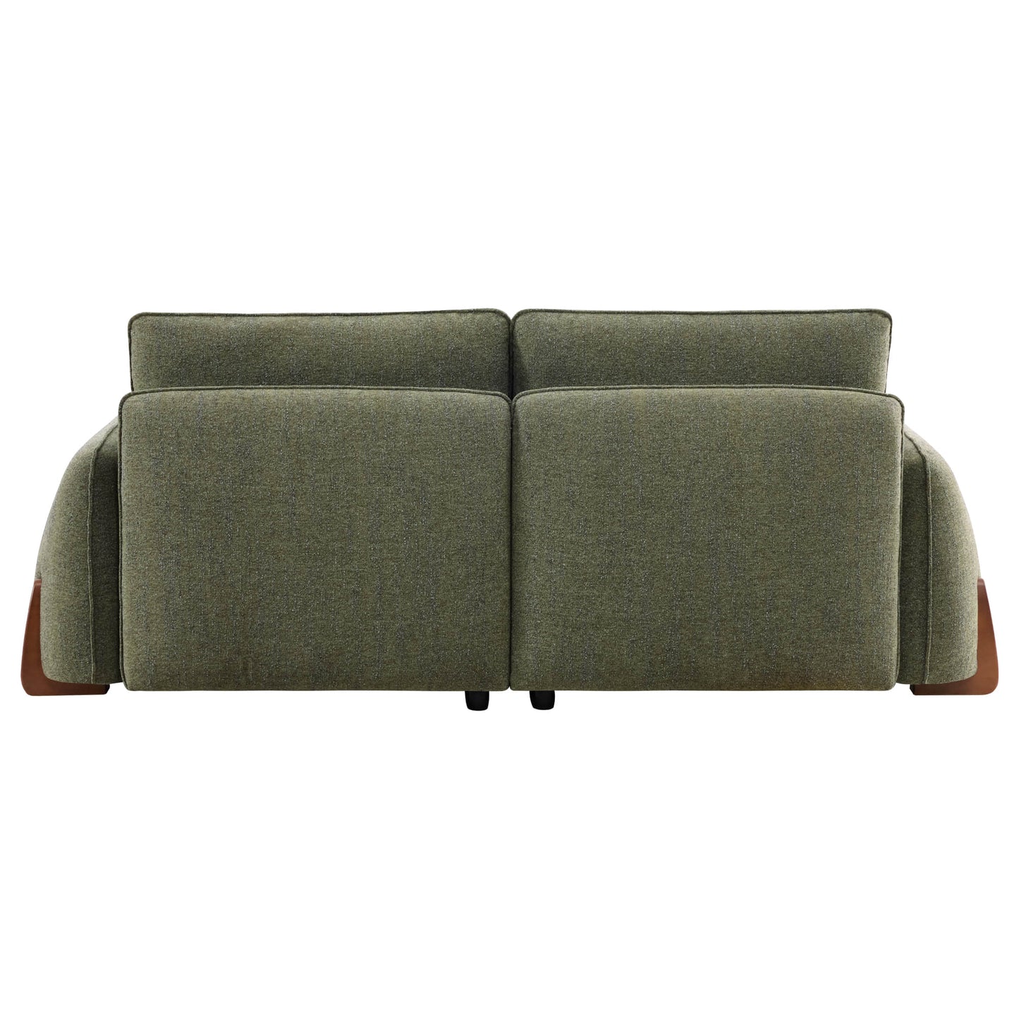 Modular Curved Sofa in Fabric with Wooden Legs