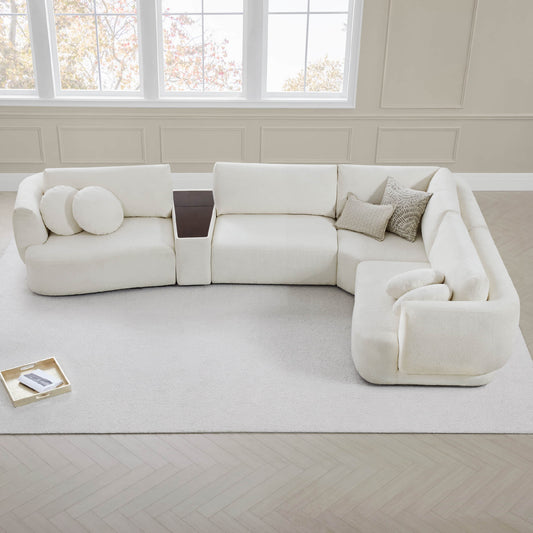 Modular Curved Sofa in Grace Fabric - 4-Seater Design