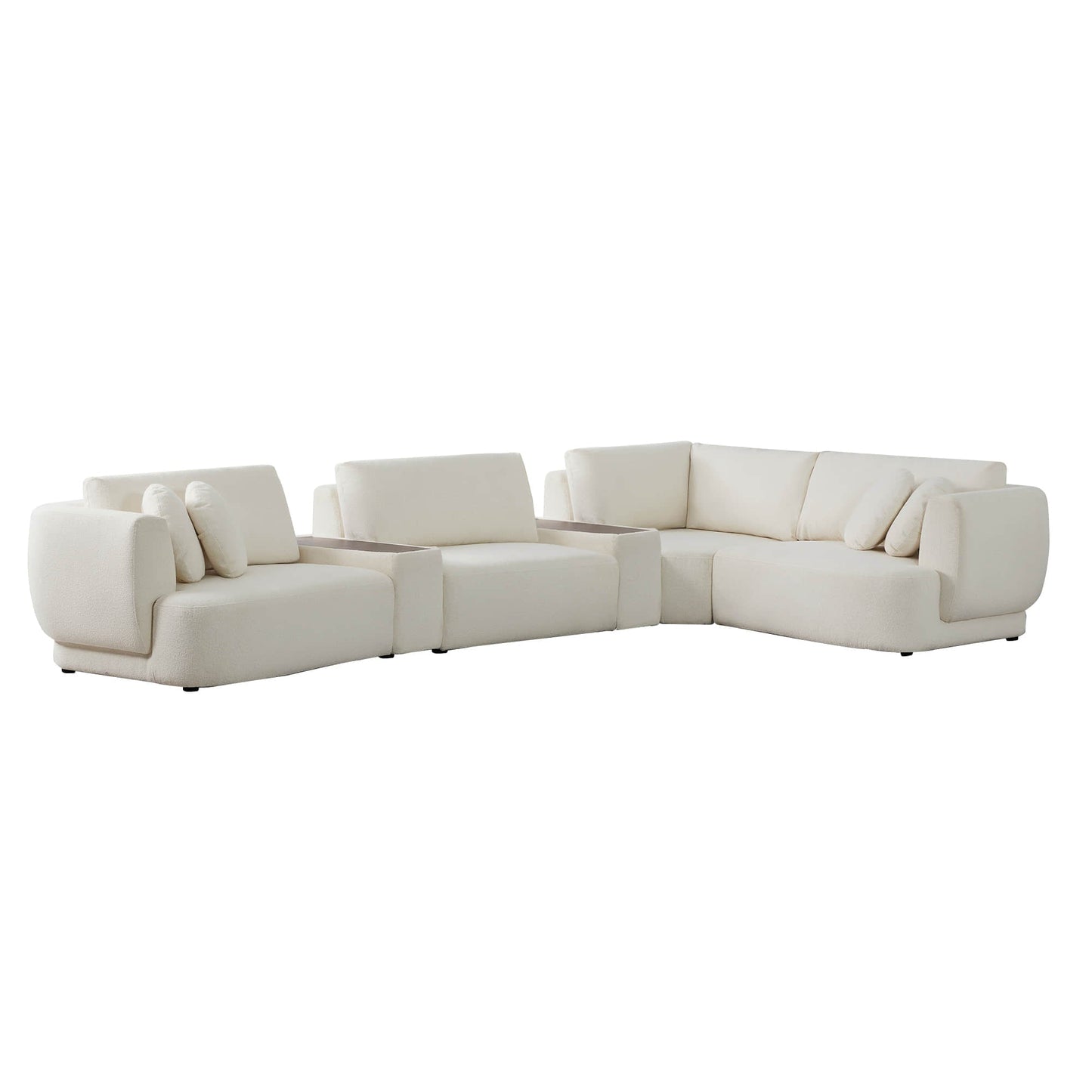 Modular Curved Sofa in Grace Fabric - 4-Seater Design