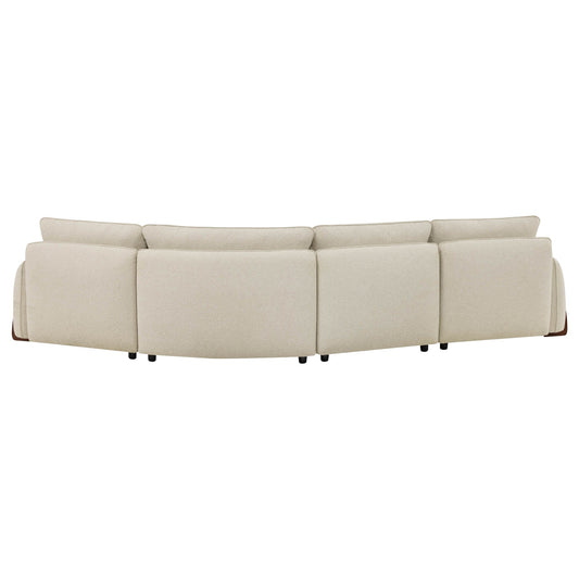 Modular Curved Sofa in Teleri Fabric with Wood Legs