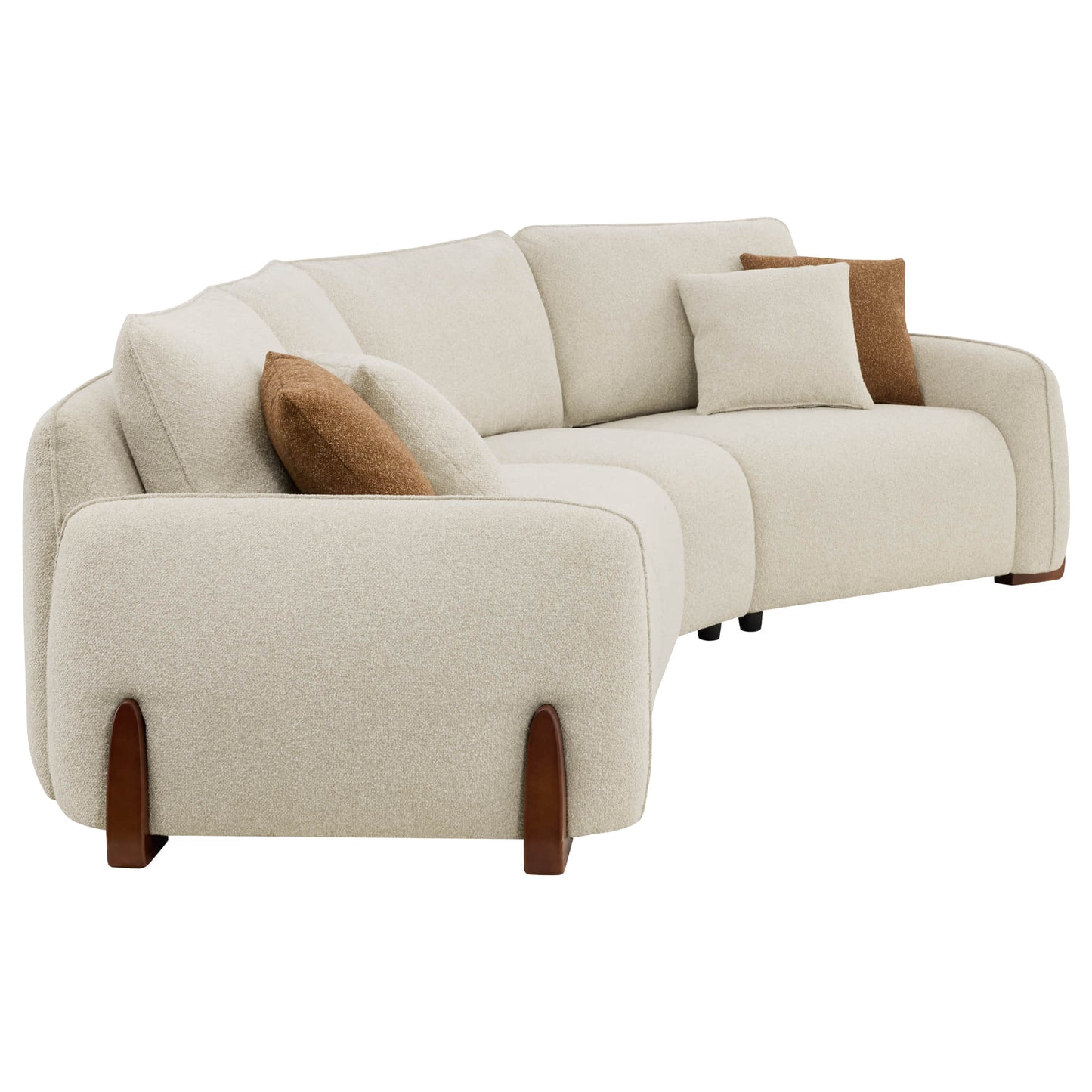 Modular Curved Sofa in Teleri Fabric with Wood Legs