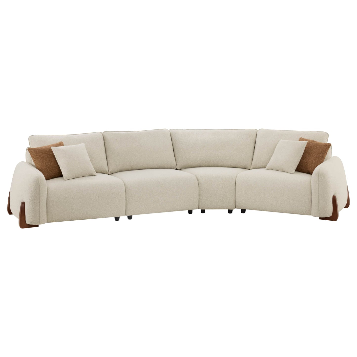 Modular Curved Sofa in Teleri Fabric with Wood Legs