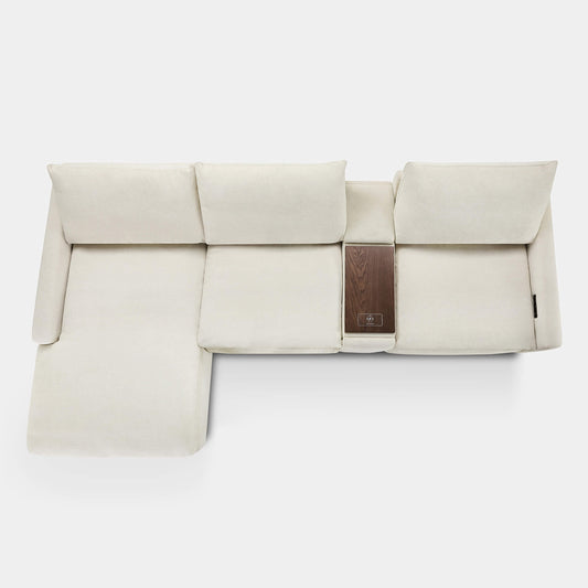 Modular Lay-Flat Reclining Sofa with Chaise in Dark Grey