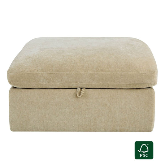 Modular Ottoman in Performance Fabric with Hidden Storage