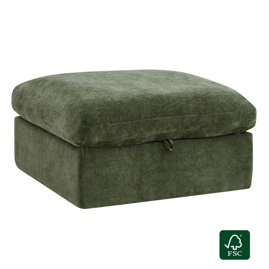 Modular Ottoman in Performance Fabric with Hidden Storage