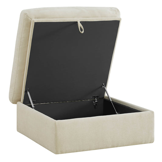 Modular Ottoman in Performance Fabric with Hidden Storage