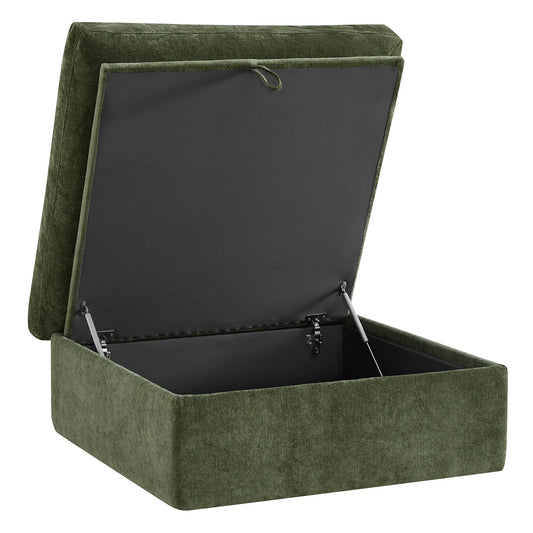 Modular Ottoman in Performance Fabric with Hidden Storage