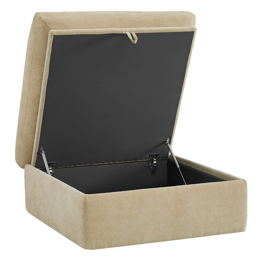 Modular Ottoman in Performance Fabric with Hidden Storage