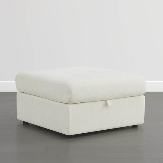 Modular Ottoman with Storage in Soft Fabric