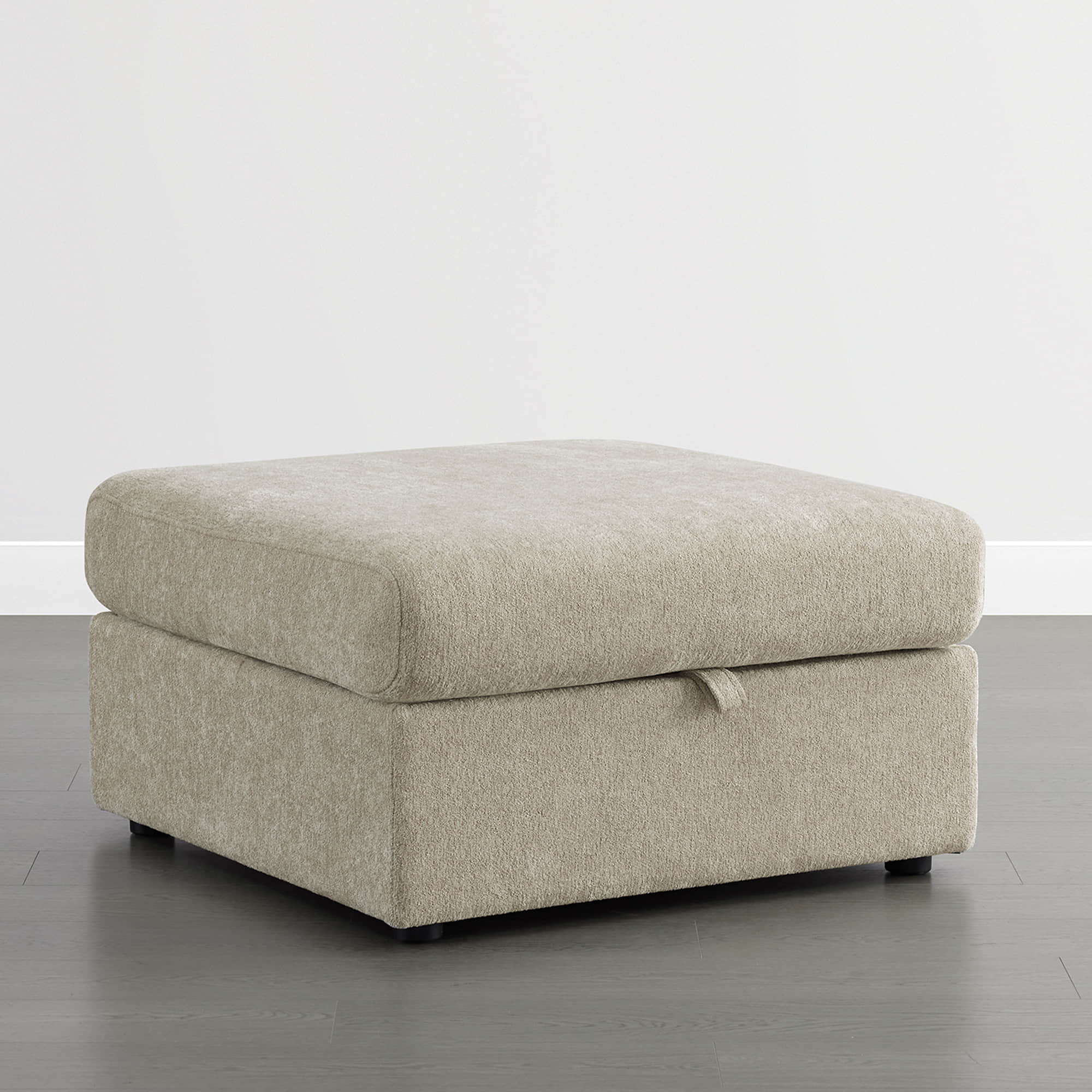 Modular Ottoman with Storage in Soft Fabric