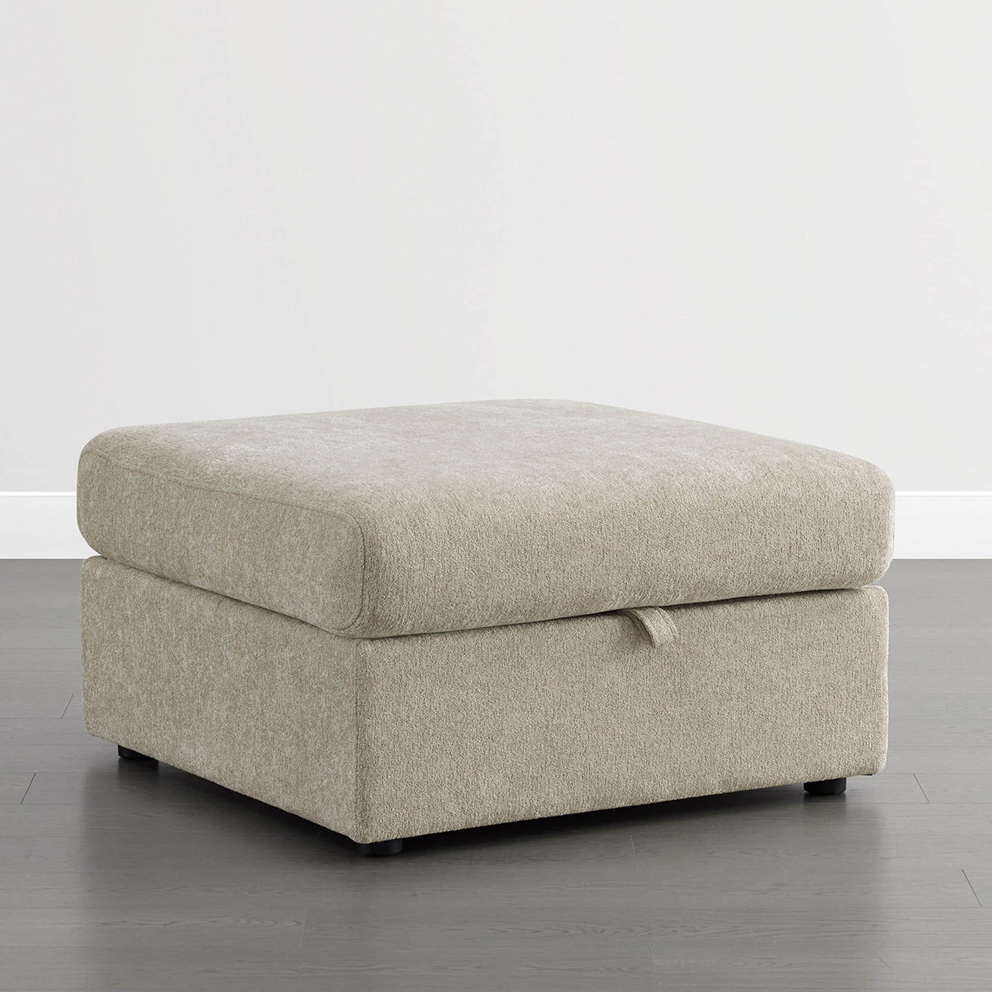 Modular Ottoman with Storage in Soft Fabric