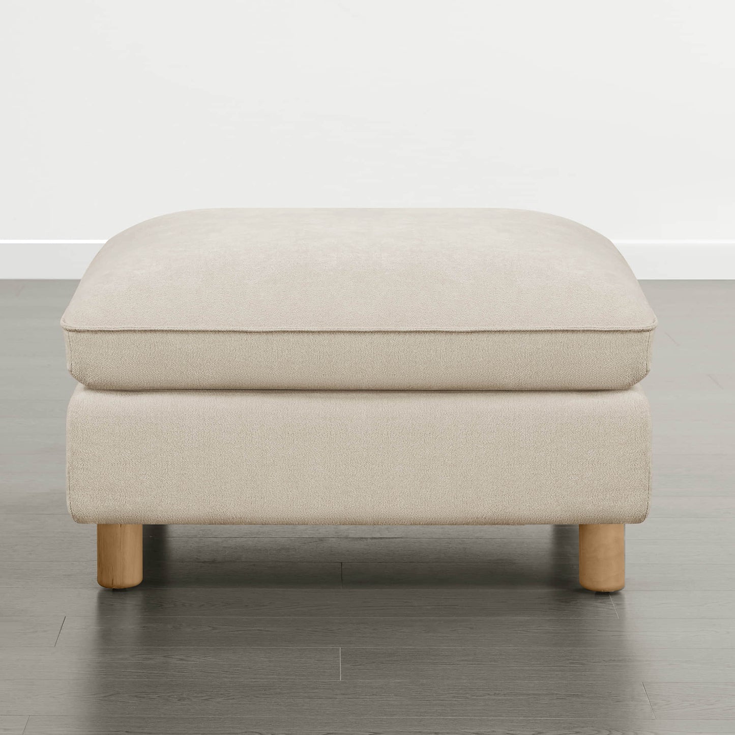 Modular Ottoman with Wooden Legs and Versatile Design