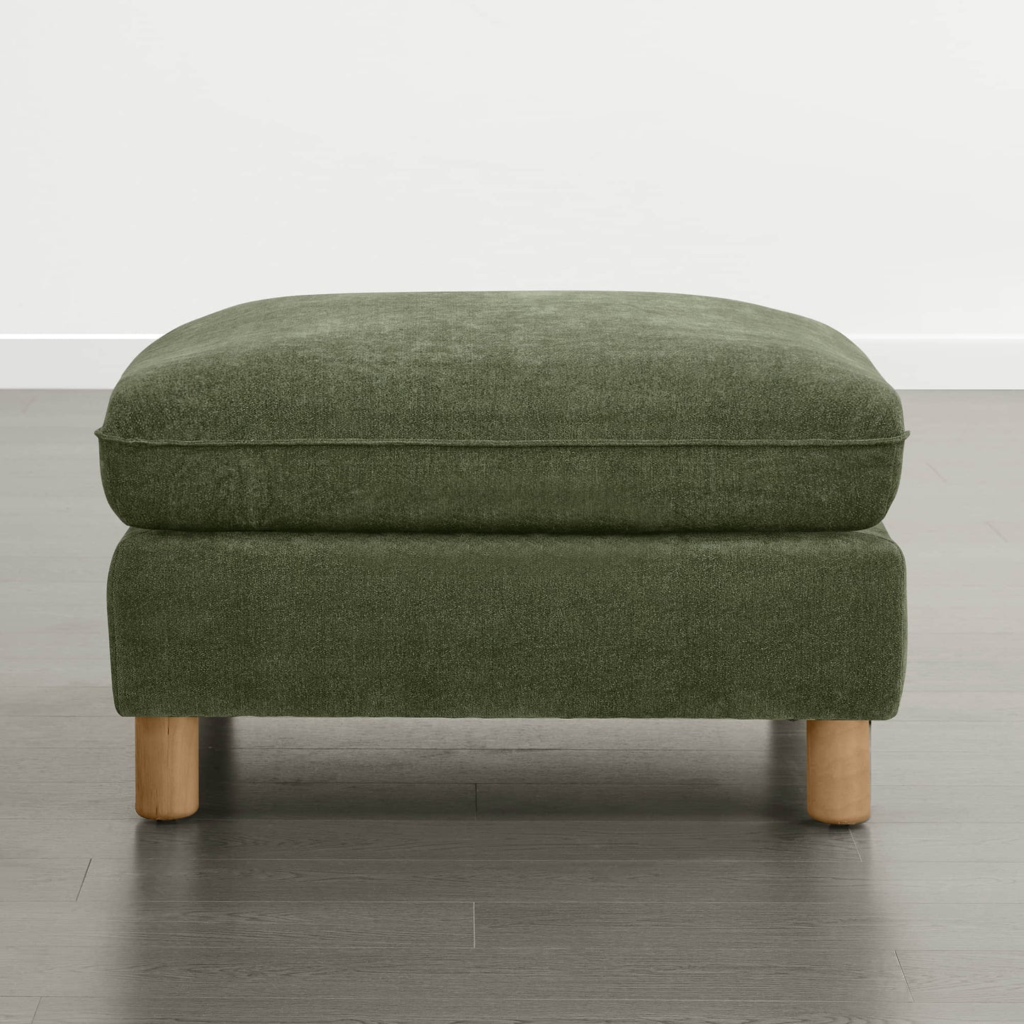 Modular Ottoman with Wooden Legs and Versatile Design