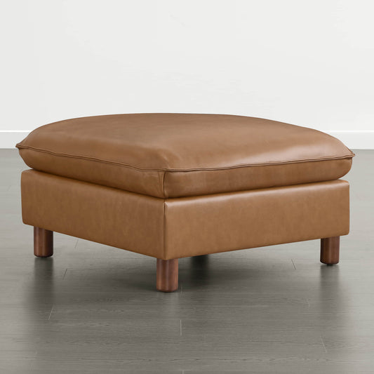 Modular Ottoman with Wooden Legs and Versatile Design