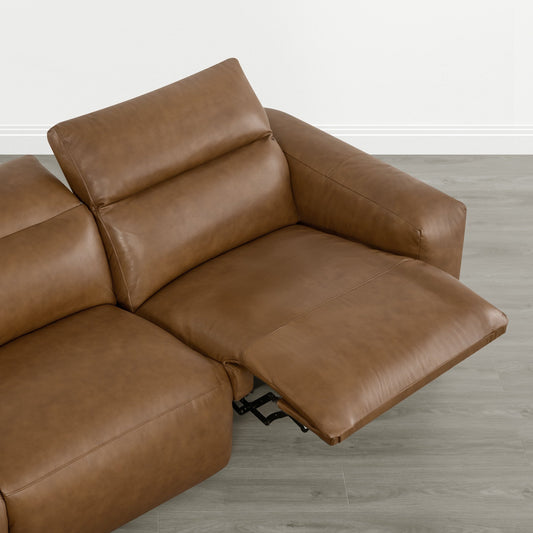 Modular Power Reclining Sofa in Buttery-Soft Fabric, 4-Seater