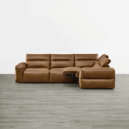 Modular Power Reclining Sofa in Buttery-Soft Fabric, 4-Seater