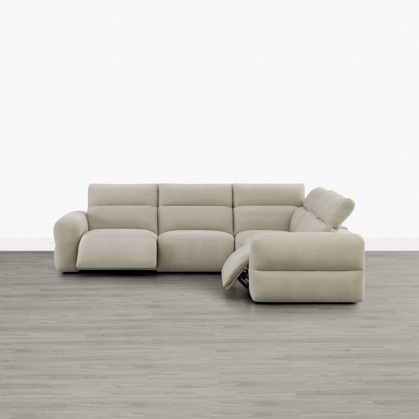 Modular Power Reclining Sofa in Buttery-Soft Fabric, 4-Seater