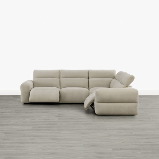 Modular Power Reclining Sofa in Buttery-Soft Fabric, 4-Seater