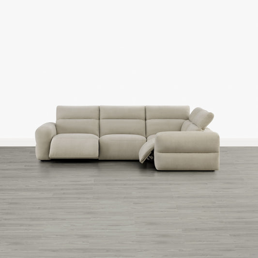 Modular Power Reclining Sofa in Buttery-Soft Fabric, 4-Seater