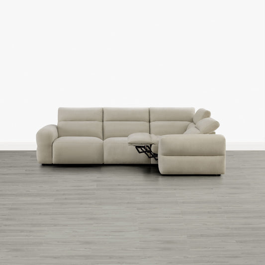 Modular Power Reclining Sofa in Buttery-Soft Fabric, 4-Seater