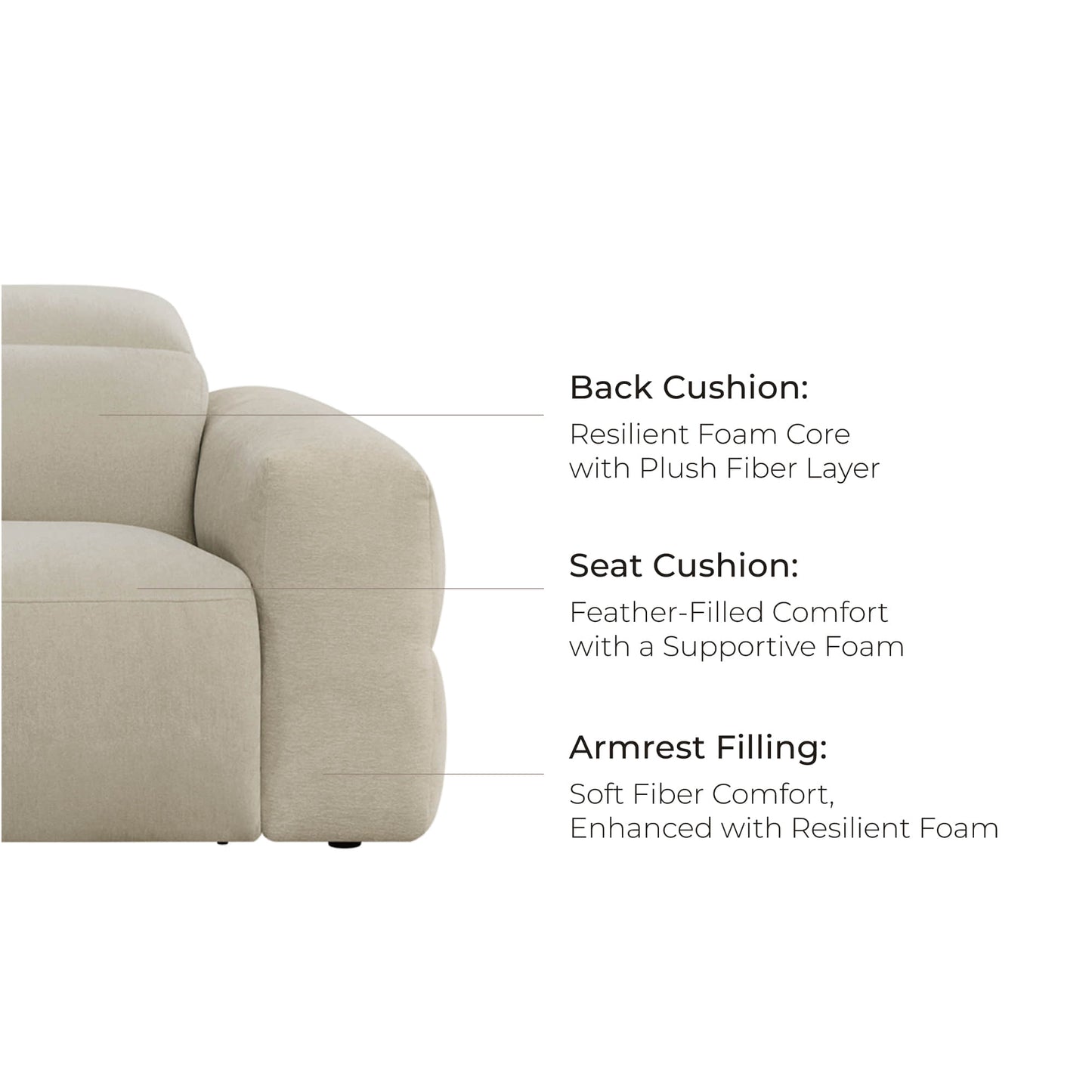 Modular Power Reclining Sofa in Buttery-Soft Fabric, 4-Seater