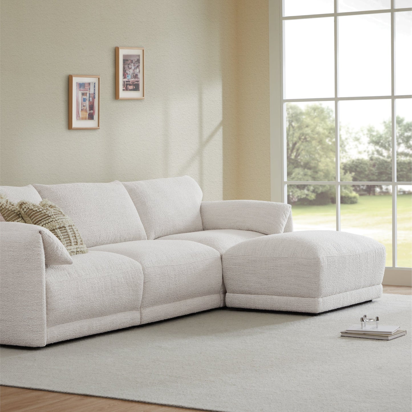 Modular Sectional in Performance Boucle with 4 Pieces
